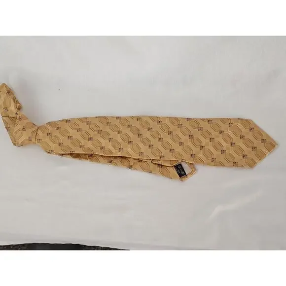 Ermenegildo Zegna Gold Men's Silk Tie Made in Italy Designer Classic 60 Necktie